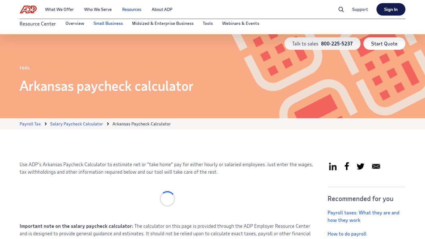 Arkansas Paycheck Calculator | ADP