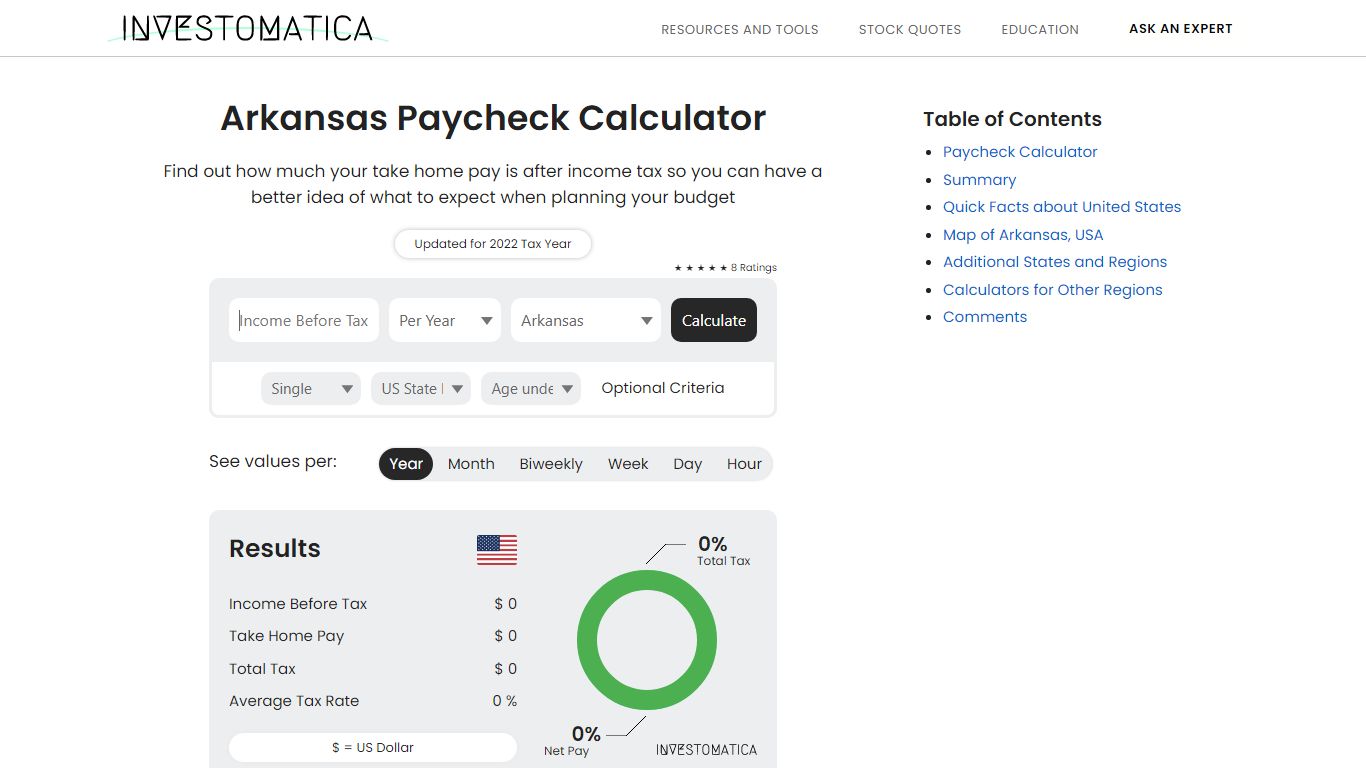Arkansas Income Tax Calculator - Investomatica
